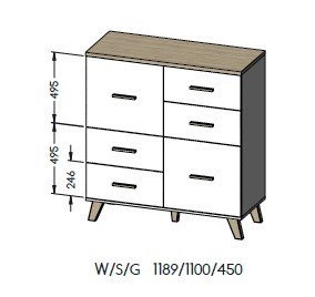 Cama MEBLE Zestaw LOTTA 2 (KOM1502D3S+ KOM1102D4S+WIT+ ŁAW110) Cama MEBLE Zestaw LOTTA 2 (KOM1502D3S+ KOM1102D4S+WIT+ ŁAW110)