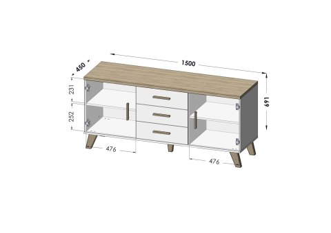 Cama MEBLE Zestaw LOTTA 2 (KOM1502D3S+ KOM1102D4S+WIT+ ŁAW110) Cama MEBLE Zestaw LOTTA 2 (KOM1502D3S+ KOM1102D4S+WIT+ ŁAW110)