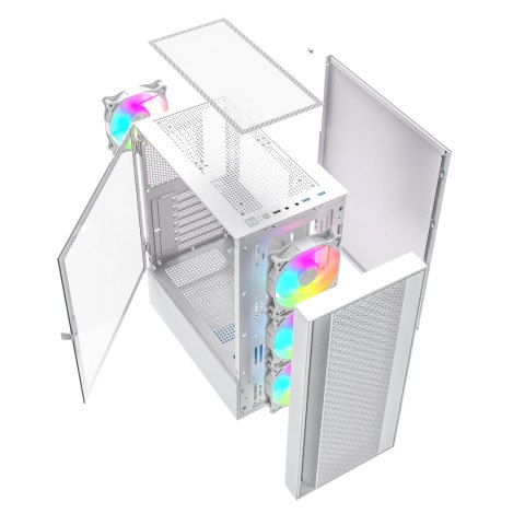 GEMBIRD GEMBIRD OBUDOWA FORNAX 4000W MIDI-TOWER (2X USB 3.0, 1X USB 2.0, HD AUDIO, SZKLANY PANEL BOCZNY, PODŚWIETLENIE ARGB) BIAŁA GEMBIRD GEMBIRD OBUDOWA FORNAX 4000W MIDI-TOWER (2X USB 3.0, 1X USB 2.0, HD AUDIO, SZKLANY PANEL BOCZNY, PODŚWIETLENIE ARGB) BIAŁA