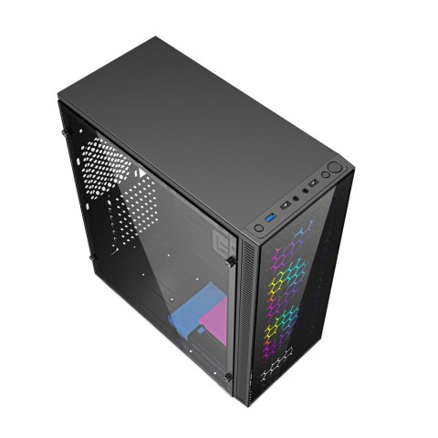 GEMBIRD GEMBIRD OBUDOWA FORNAX 500 MIDI-TOWER (2X USB 3.1, 1X USB 2.0, HD AUDIO, SZKLANY PANEL BOCZNY, PODŚWIETLENIE ARGB) CZARNA GEMBIRD GEMBIRD OBUDOWA FORNAX 500 MIDI-TOWER (2X USB 3.1, 1X USB 2.0, HD AUDIO, SZKLANY PANEL BOCZNY, PODŚWIETLENIE ARGB) CZARNA