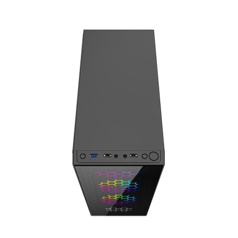 GEMBIRD GEMBIRD OBUDOWA FORNAX 500 MIDI-TOWER (2X USB 3.1, 1X USB 2.0, HD AUDIO, SZKLANY PANEL BOCZNY, PODŚWIETLENIE ARGB) CZARNA GEMBIRD GEMBIRD OBUDOWA FORNAX 500 MIDI-TOWER (2X USB 3.1, 1X USB 2.0, HD AUDIO, SZKLANY PANEL BOCZNY, PODŚWIETLENIE ARGB) CZARNA