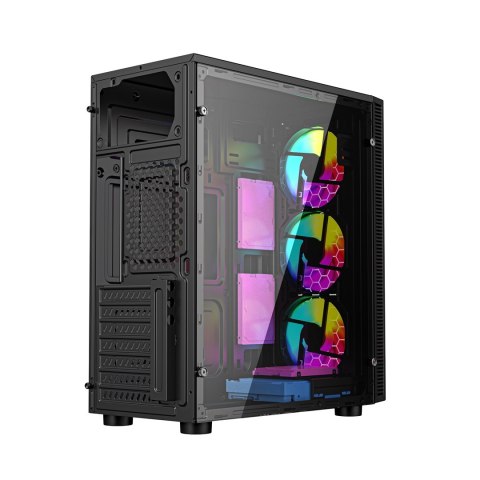 GEMBIRD GEMBIRD OBUDOWA FORNAX 500 MIDI-TOWER (2X USB 3.1, 1X USB 2.0, HD AUDIO, SZKLANY PANEL BOCZNY, PODŚWIETLENIE ARGB) CZARNA GEMBIRD GEMBIRD OBUDOWA FORNAX 500 MIDI-TOWER (2X USB 3.1, 1X USB 2.0, HD AUDIO, SZKLANY PANEL BOCZNY, PODŚWIETLENIE ARGB) CZARNA