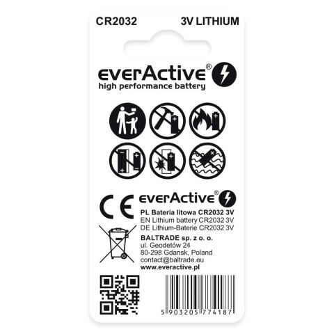 EverActive EVERACTIVE BATERIE LITOWE MINI CR2032 BLISTER 2SZT. CR20322BL EverActive EVERACTIVE BATERIE LITOWE MINI CR2032 BLISTER 2SZT. CR20322BL