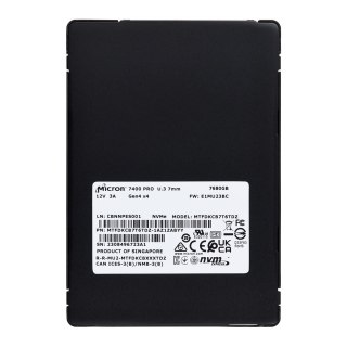 Micron Dysk SSD Micron 7400 PRO 7.68TB U.3 (7mm) NVMe Gen4 MTFDKCB7T6TDZ-1AZ1ZABYY (DWPD 1) Tray