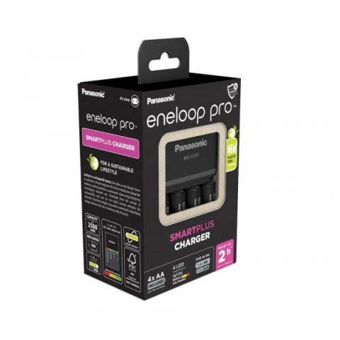 Panasonic ŁADOWARKA PANASONIC SMARTPLUS + 4x AA ENELOOP PRO 2500 mAh Panasonic ŁADOWARKA PANASONIC SMARTPLUS + 4x AA ENELOOP PRO 2500 mAh