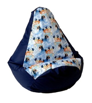 Go Gift Pufa worek sako GRUSZA DRUK granatowy-Kraina Lodu XL 130x90