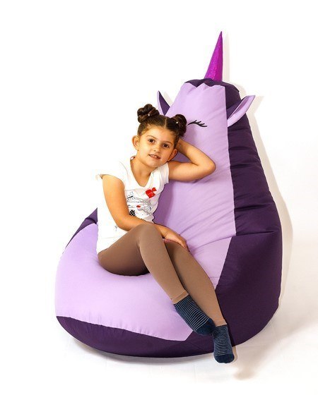 Go Gift Pufa worek sako JEDNOROŻEC fiolet- jasny fiolet XL 130x90