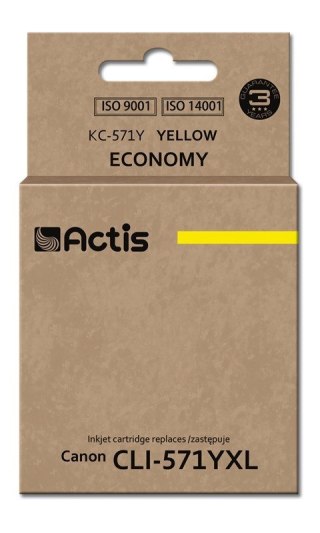ACTIS Actis KC-571Y Tusz (zamiennik Canon CLI-571Y; Standard; 12 ml; żółty) (WYPRZEDAŻ)