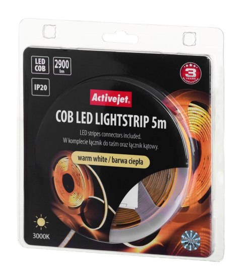 Activejet Taśma LED COB 5m barwa ciepła IP20 Activejet Taśma LED COB 5m barwa ciepła IP20