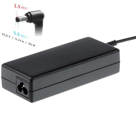 Akyga Zasilacz sieciowy Akyga AK-ND-10 do notebooka Acer, Asus, DELL, Lenovo, Toshiba (19 V; 4,74 A; 90W; 5.5 mm x 2.5 mm)