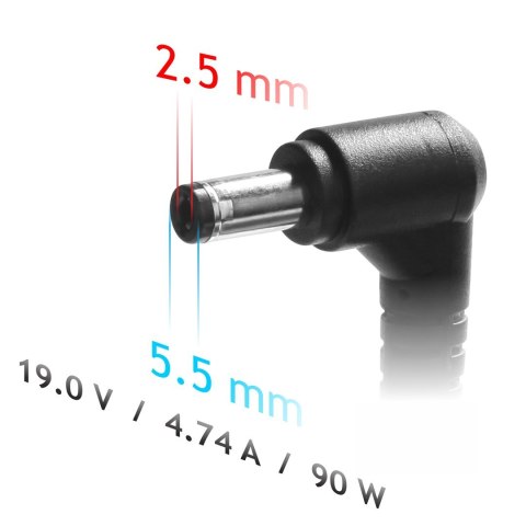 Akyga Zasilacz sieciowy Akyga AK-ND-10 do notebooka Acer, Asus, DELL, Lenovo, Toshiba (19 V; 4,74 A; 90W; 5.5 mm x 2.5 mm)
