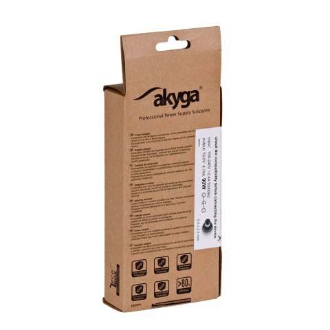 Akyga Zasilacz sieciowy Akyga AK-ND-10 do notebooka Acer, Asus, DELL, Lenovo, Toshiba (19 V; 4,74 A; 90W; 5.5 mm x 2.5 mm)