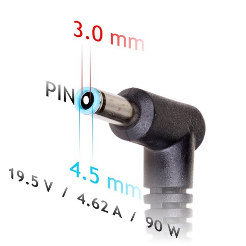 Akyga Zasilacz sieciowy Akyga AK-ND-26 do notebooka Compaq, HP (19,5 V; 4,62 A; 90W; 4.5 mm x 3 mm)