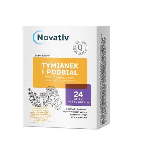 MEDICINAE Novativ Tymianek i Podbiał, 24 pastylki do ssania
