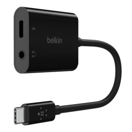 Belkin BELKIN ADAPTER USB-C - MINIJACK, USB-C 60W M/F, CZARNY