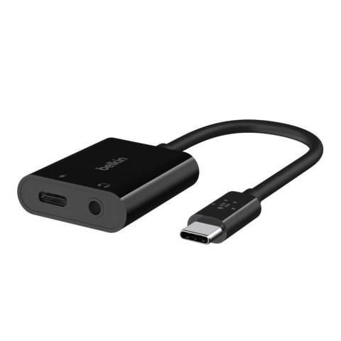 Belkin BELKIN ADAPTER USB-C - MINIJACK, USB-C 60W M/F, CZARNY Belkin BELKIN ADAPTER USB-C - MINIJACK, USB-C 60W M/F, CZARNY