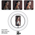Maclean MACLEAN LAMPA PIERŚCIENIOWA 10" LED12W DO SELFIE ZE STATYWEM MCE610