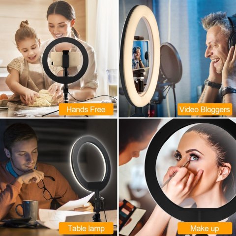 Maclean MACLEAN LAMPA PIERŚCIENIOWA 10" LED12W DO SELFIE ZE STATYWEM MCE610 Maclean MACLEAN LAMPA PIERŚCIENIOWA 10" LED12W DO SELFIE ZE STATYWEM MCE610