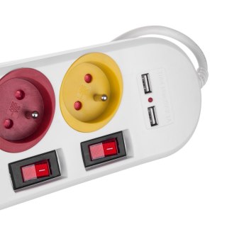 Maclean MACLEAN LISTWA ZASILAJĄCA 4 GNIAZDA 2XUSB MCE229W