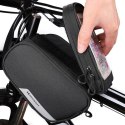 Wozinsky Wozinsky torba rowerowa na ramę + odczepiany pokrowiec na telefon do 6,5" 1,5l czarna (WBB7BK)