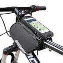 Wozinsky Wozinsky torba rowerowa na ramę + odczepiany pokrowiec na telefon do 6,5" 1,5l czarna (WBB7BK)
