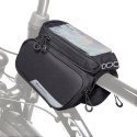 Wozinsky Wozinsky torba rowerowa na ramę + odczepiany pokrowiec na telefon do 6,5" 1,5l czarna (WBB7BK)