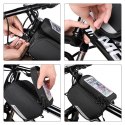 Wozinsky Wozinsky torba rowerowa na ramę + odczepiany pokrowiec na telefon do 6,5" 1,5l czarna (WBB7BK)