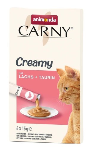 Animonda ANIMONDA Carny Creamy z łososiem + tauryna 6x 15g