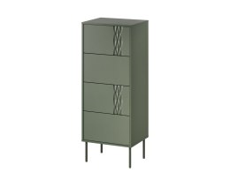 Cama MEBLE Komoda 4S TRESSE 50x40x125 zieleń mat