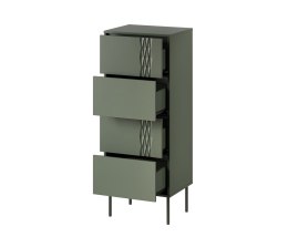 Cama MEBLE Komoda 4S TRESSE 50x40x125 zieleń mat