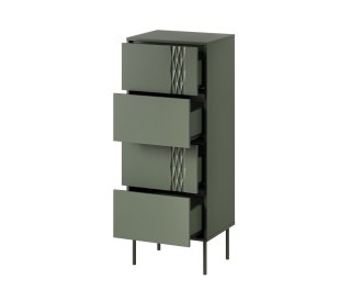 Cama MEBLE Komoda 4S TRESSE 50x40x125 zieleń mat