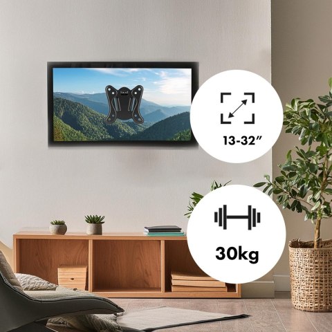 Maclean MACLEAN UCHWYT DO TELEWIZORA LUB MONITORA MAX. VESA 100X100, 13-32", 30KG, CZARNY MC-416 Maclean MACLEAN UCHWYT DO TELEWIZORA LUB MONITORA MAX. VESA 100X100, 13-32", 30KG, CZARNY MC-416