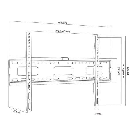 Maclean MACLEAN UCHWYT DO TV MAX VESA 600X400, 32-100", 80KG MC-419