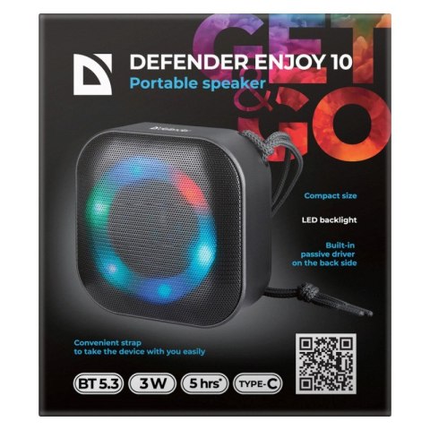 Defender DEFENDER GŁOŚNIK ENJOY 10 BLUETOOTH CZARNY Defender DEFENDER GŁOŚNIK ENJOY 10 BLUETOOTH CZARNY