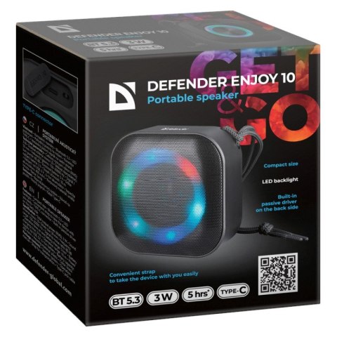 Defender DEFENDER GŁOŚNIK ENJOY 10 BLUETOOTH CZARNY Defender DEFENDER GŁOŚNIK ENJOY 10 BLUETOOTH CZARNY