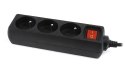 ENERGENIE Listwa zasilająca ENERGENIE EG-PSU3F-01 (3 x Typ E; 10 A; 0,6m; kolor czarny)