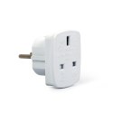 GEMBIRD Adapter GEMBIRD A-AC-UKEU-001 (Angielski F - PL (10A) M; kolor biały)