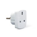 GEMBIRD Adapter GEMBIRD A-AC-UKEU-001 (Angielski F - PL (10A) M; kolor biały)