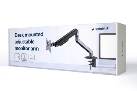 GEMBIRD GEMBIRD BIURKOWE REGULOWANE RAMIĘ/UCHWYT NA MONITOR 17-32, VESA 100X100MM, DO 9 KG, KOLOR SZARY GEMBIRD GEMBIRD BIURKOWE REGULOWANE RAMIĘ/UCHWYT NA MONITOR 17-32, VESA 100X100MM, DO 9 KG, KOLOR SZARY