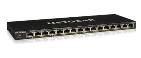 NETGEAR Switch Netgear GS316P-100EUS 16p PoE 115W* (PoE+: 16p) Unmanaged Gigabit NETGEAR Switch Netgear GS316P-100EUS 16p PoE 115W* (PoE+: 16p) Unmanaged Gigabit