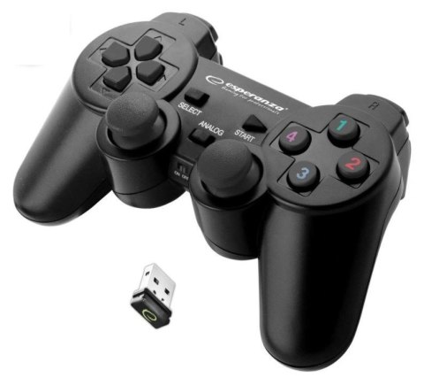 Esperanza Gamepad bezprzewodowy Esperanza EGG108K (PC, PS3; kolor czarny) Esperanza Gamepad bezprzewodowy Esperanza EGG108K (PC, PS3; kolor czarny)