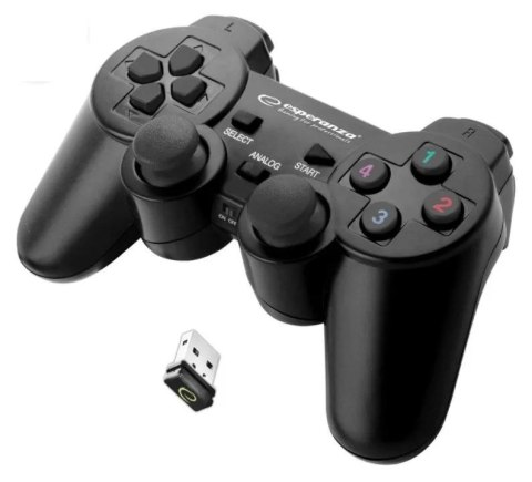 Esperanza Gamepad bezprzewodowy Esperanza EGG108K (PC, PS3; kolor czarny) Esperanza Gamepad bezprzewodowy Esperanza EGG108K (PC, PS3; kolor czarny)
