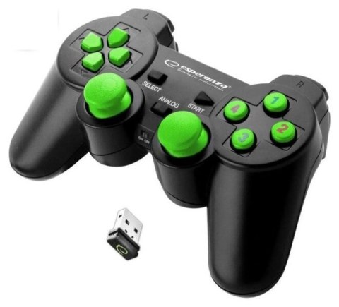 Esperanza Gamepad bezprzewodowy Esperanza GLADIATOR EGG108G (PC, PS3; kolor czarny) Esperanza Gamepad bezprzewodowy Esperanza GLADIATOR EGG108G (PC, PS3; kolor czarny)