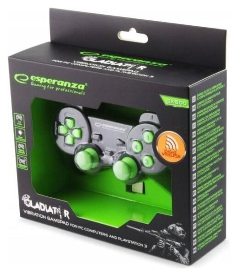 Esperanza Gamepad bezprzewodowy Esperanza GLADIATOR EGG108G (PC, PS3; kolor czarny) Esperanza Gamepad bezprzewodowy Esperanza GLADIATOR EGG108G (PC, PS3; kolor czarny)