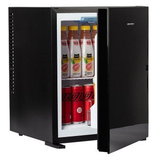 MPM Bezszmerowy minibar termoelektryczny MPM-30-MBS-06/L z szklanym frontem czarny