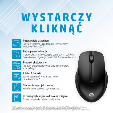Hewlett-Packard Mysz HP 430 Multi-Device Wireless Mouse Black bezprzewodowa czarna 3B4Q2AA Hewlett-Packard Mysz HP 430 Multi-Device Wireless Mouse Black bezprzewodowa czarna 3B4Q2AA