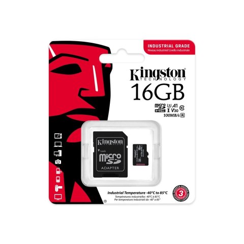 Kingston KINGSTON microSDHC 16GB Industrial C10 A1 pSLC Card Kingston KINGSTON microSDHC 16GB Industrial C10 A1 pSLC Card