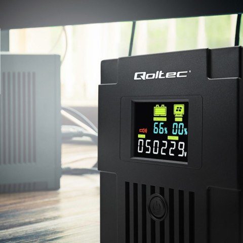 Qoltec QOLTEC ZASILACZ AWARYJNY UPS LINE INTERACTIVE | MONOLITH | 1500VA | 900W | LCD | USB