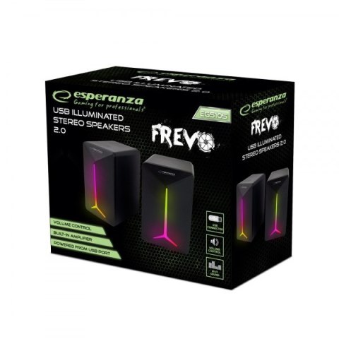 Esperanza ESPERANZA GŁOŚNIKI 2.0 USB LED RAINBOW FREVO EGS105 Esperanza ESPERANZA GŁOŚNIKI 2.0 USB LED RAINBOW FREVO EGS105