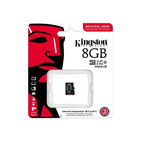 Kingston KINGSTON microSDHC 8GB Industrial C10 A1 pSLC Card Kingston KINGSTON microSDHC 8GB Industrial C10 A1 pSLC Card